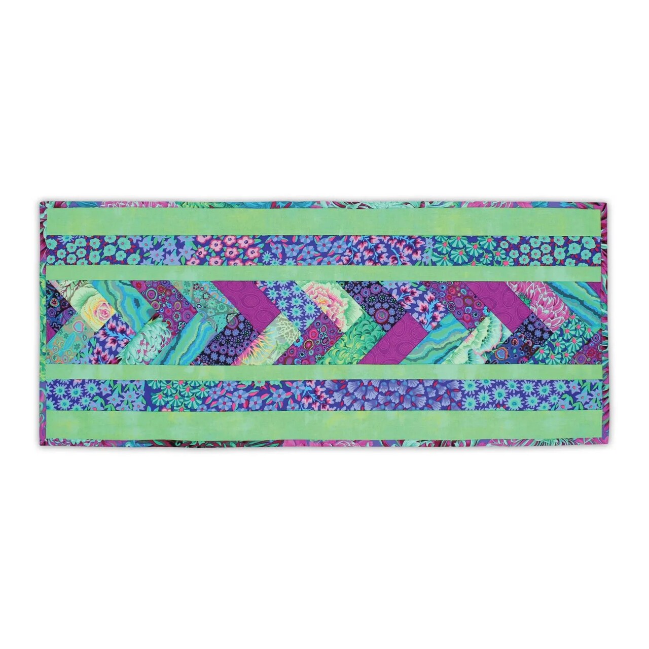 Venice Table Runner Quilt-As-You-Go Kit – Braid Design, Printed Batting, Easy Sew-by-Number